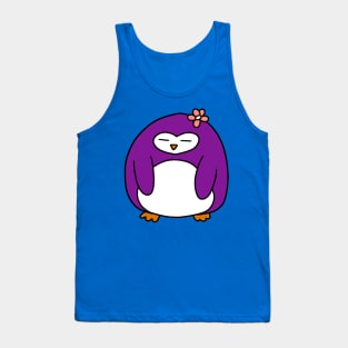 Purple Flower Penguin Tank Top